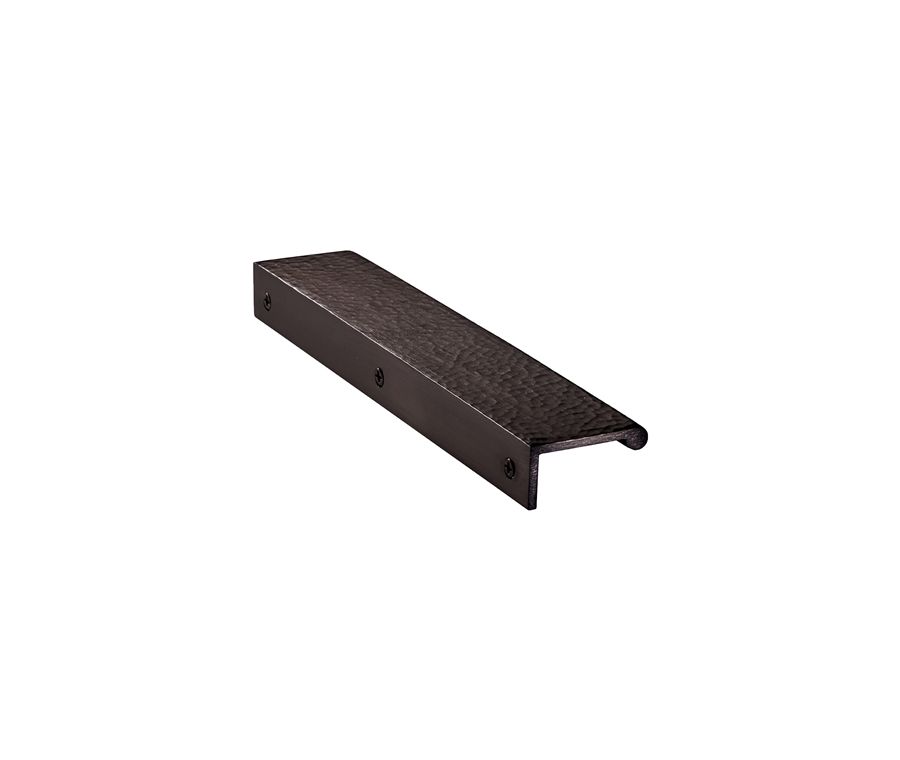 Heritage Brass Matt Bronze Edge Pull Cabinet Handle Hammered Design - 40mm Width 200mm