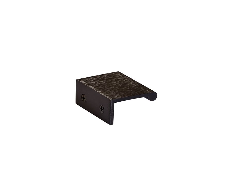 Heritage Brass Matt Bronze Edge Pull Cabinet Handle Hammered Design - 40mm Width 50mm