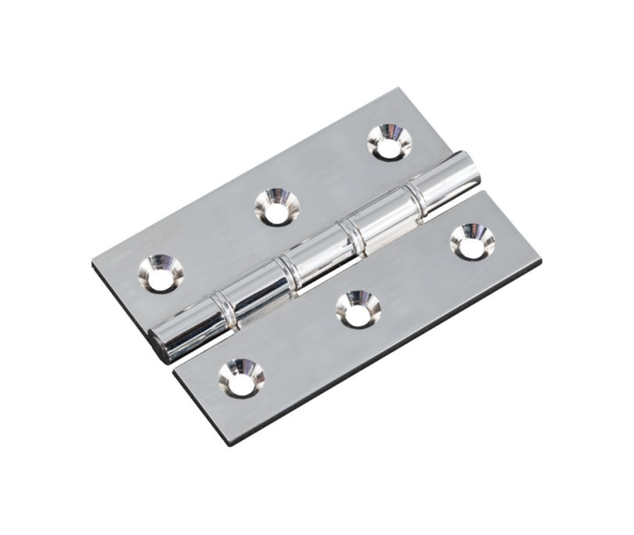 Pair Polished Nickel 76mm Double Phosphor Bronze Washered Hinge | HDPBW21PN 