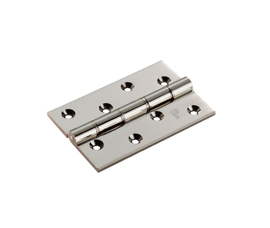 Pair Polished Nickel 102mm Double Phosphor Bronze Washered Hinge | HDPBW61PN 