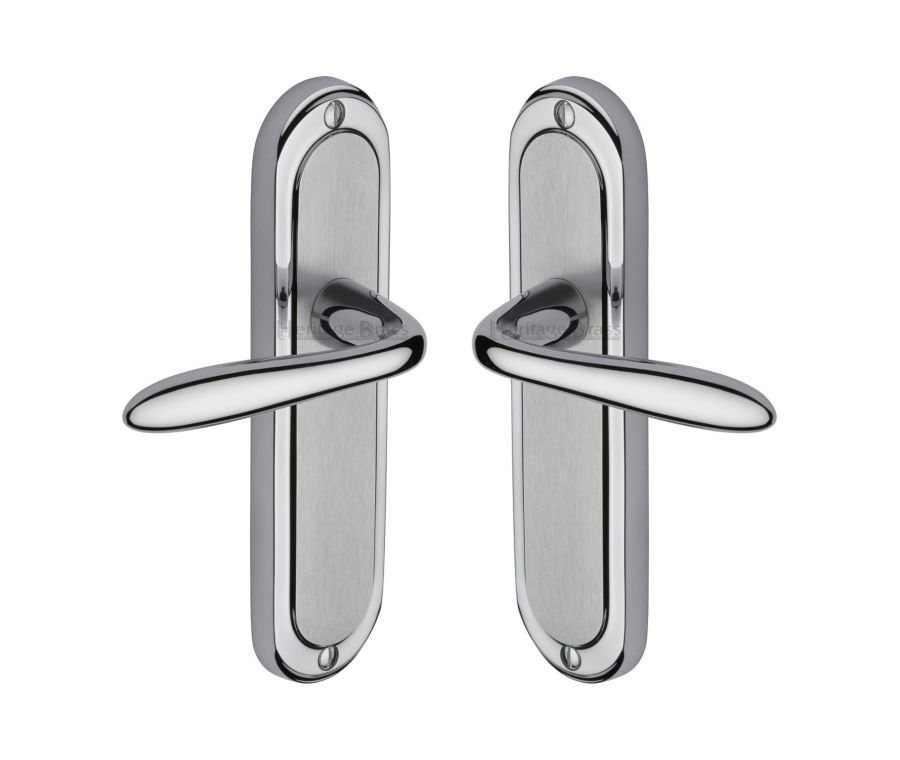 Heritage Brass Apollo Finish Henley Door Handle on Plate - Lever Latch