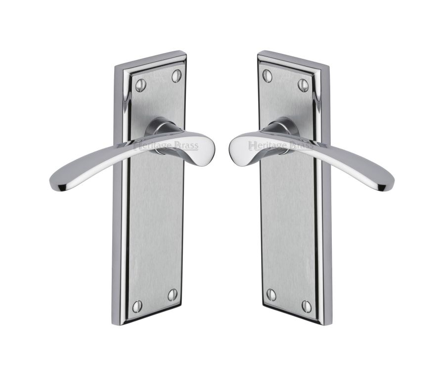 Heritage Brass Apollo Finish Hilton Door Handle on Plate - Lever Latch