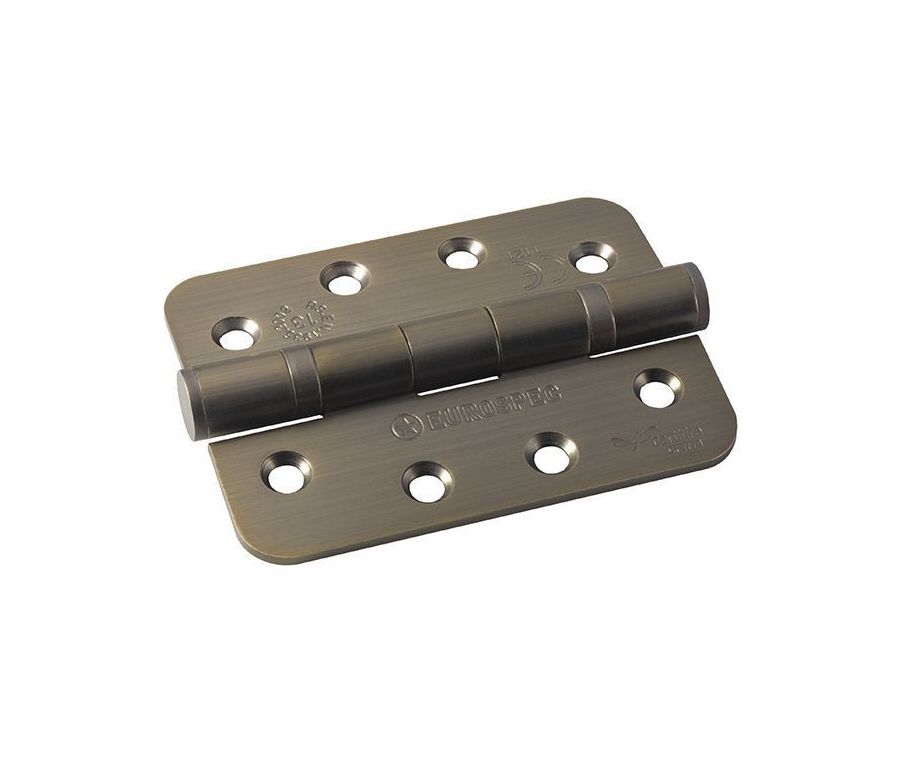 Pair 102mm Grade 13 Antique Brass Ball Bearing Radius Hinge | HIN1433P/13AB/R