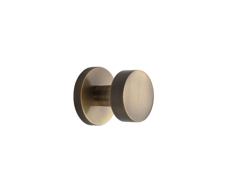 Heritage Brass Antique Brass Knightsbridge Knurled Door Knob on Rose