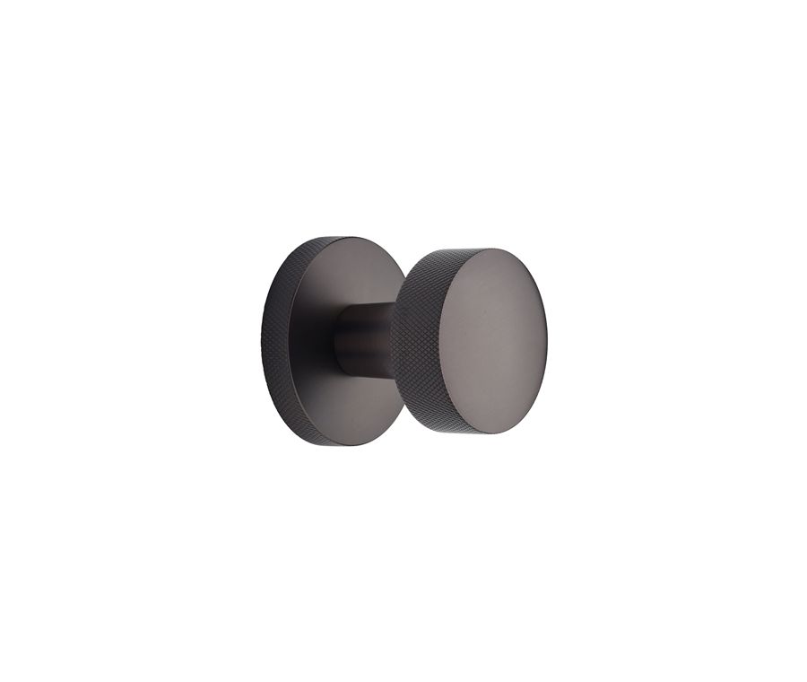 Heritage Brass Matt Bronze Knightsbridge Knurled Door Knob on Rose