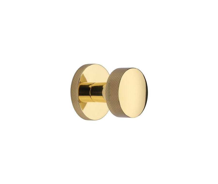 Heritage Brass Polished Brass Knightsbridge Knurled Door Knob on Rose