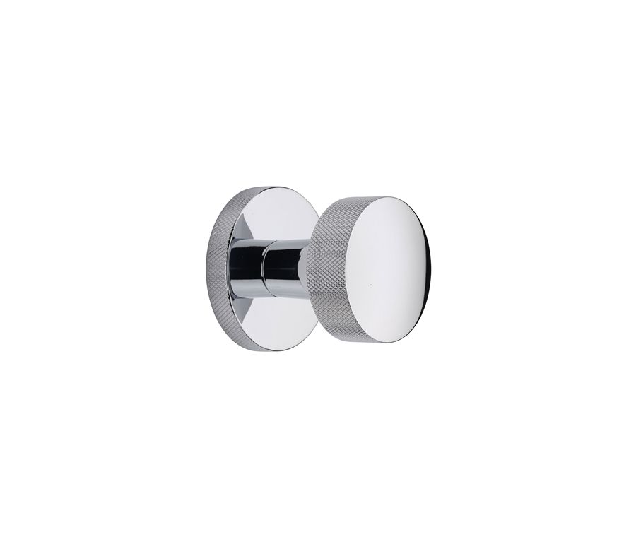 Heritage Brass Polished Chrome Knightsbridge Knurled Door Knob on Rose