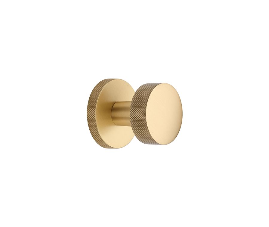 Heritage Brass Satin Brass Knightsbridge Knurled Door Knob on Rose