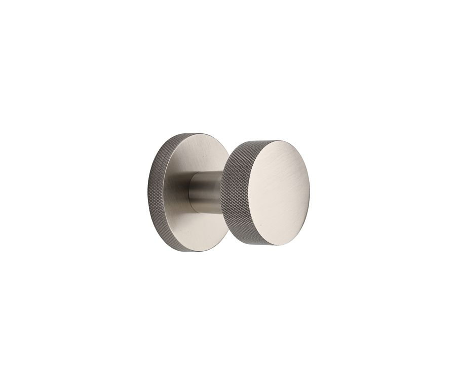 Heritage Brass Satin Nickel Knightsbridge Knurled Door Knob on Rose