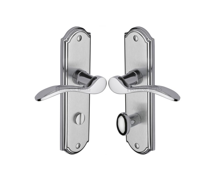 Heritage Brass Apollo Finish Howard Door Handle on Plate - Bathroom Set