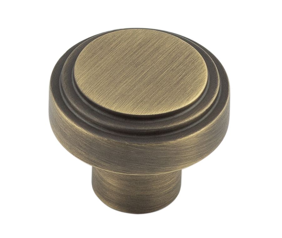 Hoxton Antique Brass 30mm Cropley Cupboard Knob | HOX1030AB