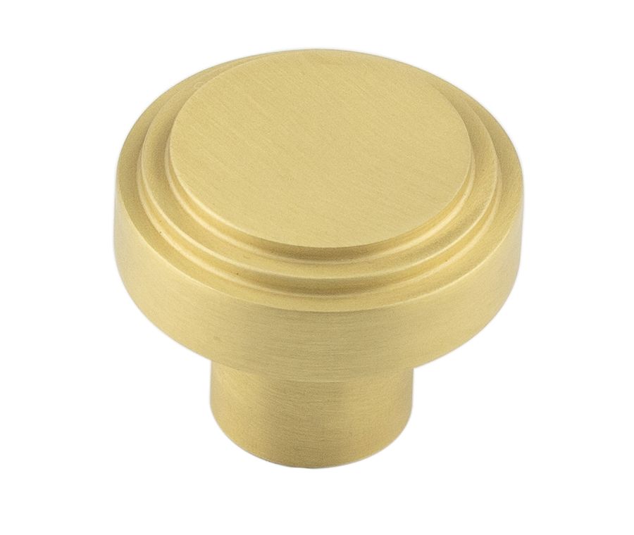 Hoxton Satin Brass 30mm Cropley Cupboard Knob | HOX1030SB