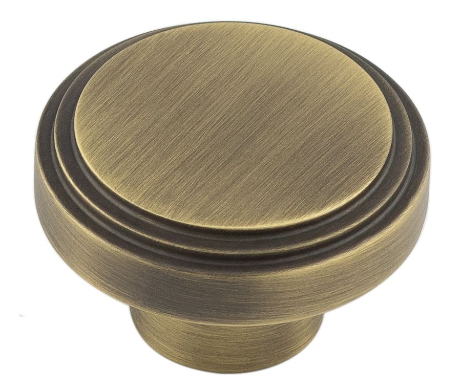 Hoxton Antique Brass 40mm Cropley Cupboard Knob | HOX1040AB