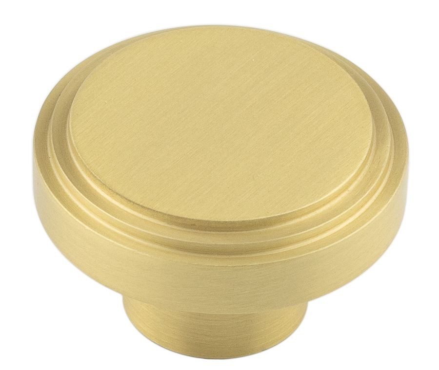 Hoxton Satin Brass 40mm Cropley Cupboard Knob | HOX1040SB