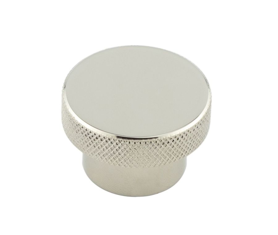 Hoxton Polished Nickel Wenlock 40mm Knurled Cupboard Knob | HOX140PN