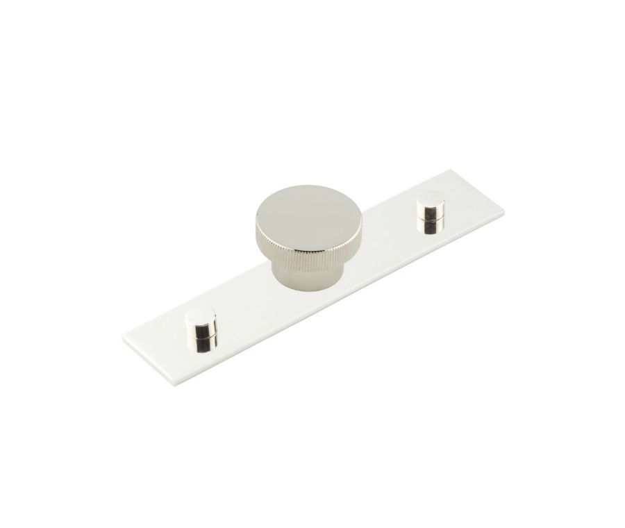 Hoxton Polished Nickel Thaxted 40mm Line Knob on Plain Backplate| HOX240-5090PN
