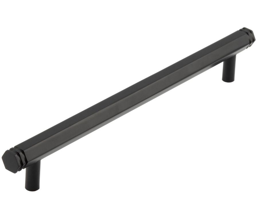 Hoxton Matt Black Nile 224mm Hexagonal End Cap Cabinet Handle | HOX360MB