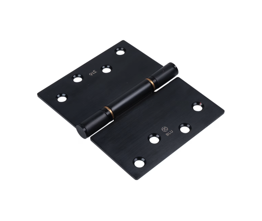 BLU Matt Black 125 x 102mm Projection Hinge - Square Corner   |  HQ45-MSB