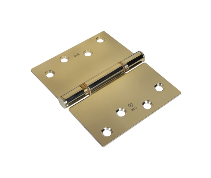 BLU Polished Brass 125 x 102mm Projection Hinge - Square Corner   |  HQ45-PPB