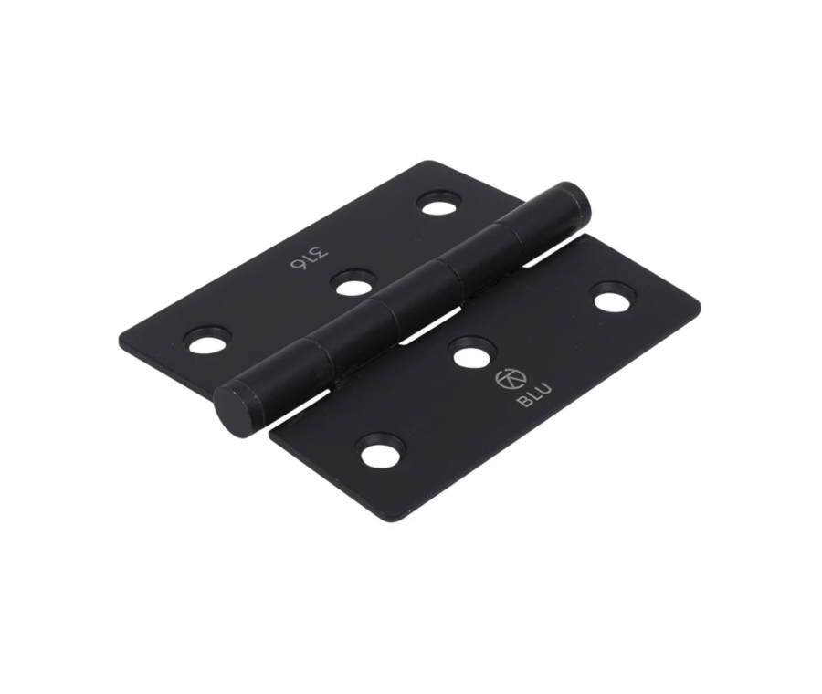 Matt Black 76 x 66mm Slim Knuckle Window Hinge - Square |  HY3-MSB