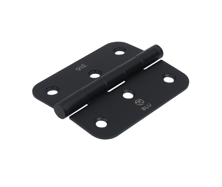 Matt Black 76 x 66mm Slim Knuckle Window Hinge - Radius |  HY3R-MSB