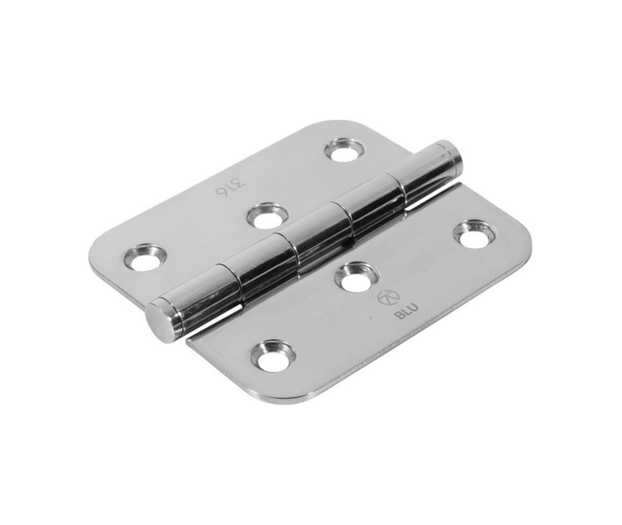 Polished Stainless Steel 76 x 66mm Slim Knuckle Window Hinge - Radius |  HY3R-PSS
