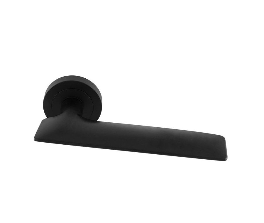 Set Manital Matt Black Hygge Lever Furniture on square rose | HYD5BLK