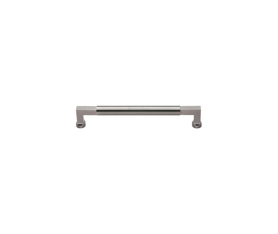 Heritage Brass Satin Nickel Bauhaus Door Pull Handle 330mm