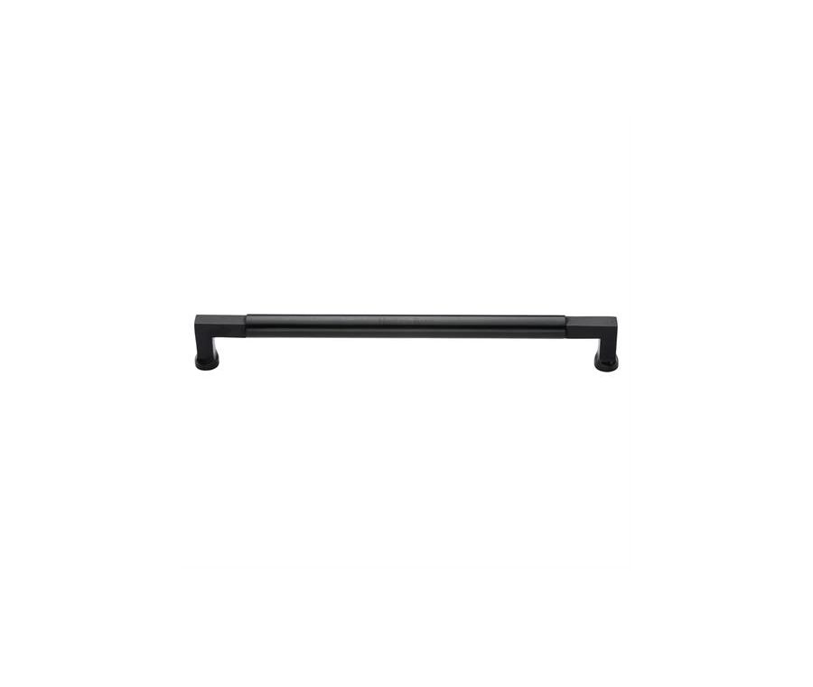 Heritage Brass Matt Black Bauhaus Door Pull Handle 483mm