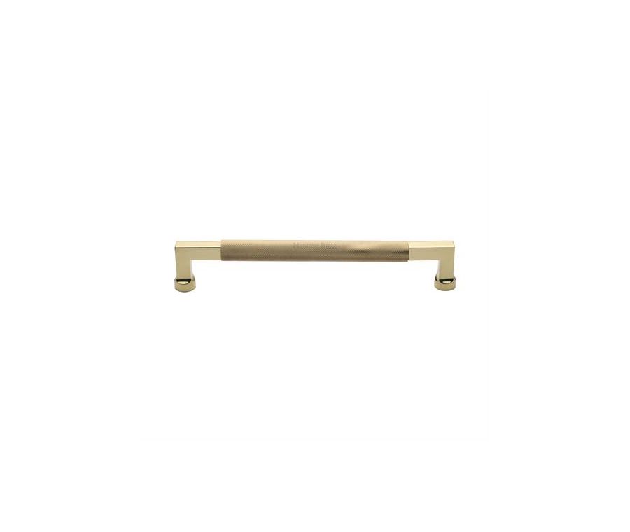 Heritage Brass Polished Brass Bauhaus Knurled Door Pull Handle 330mm