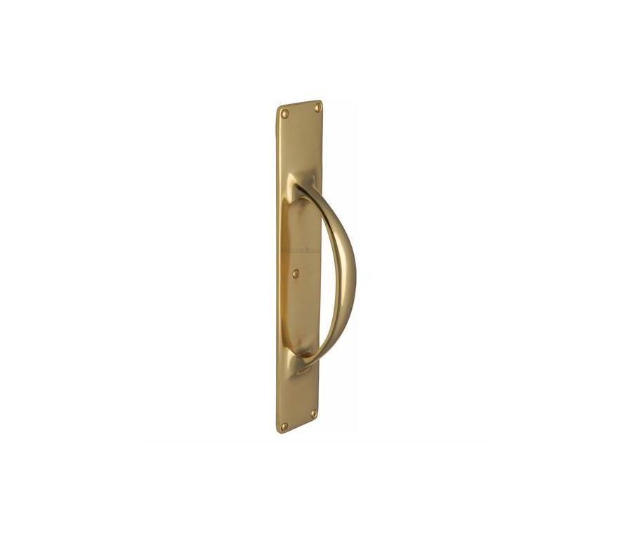 Heritage Brass Polished Brass Door Pull Handle on Plate 195mm