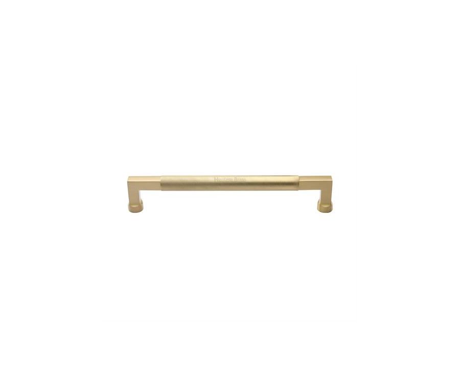 Heritage Brass Satin Brass Bauhaus Knurled Door Pull Handle 330mm