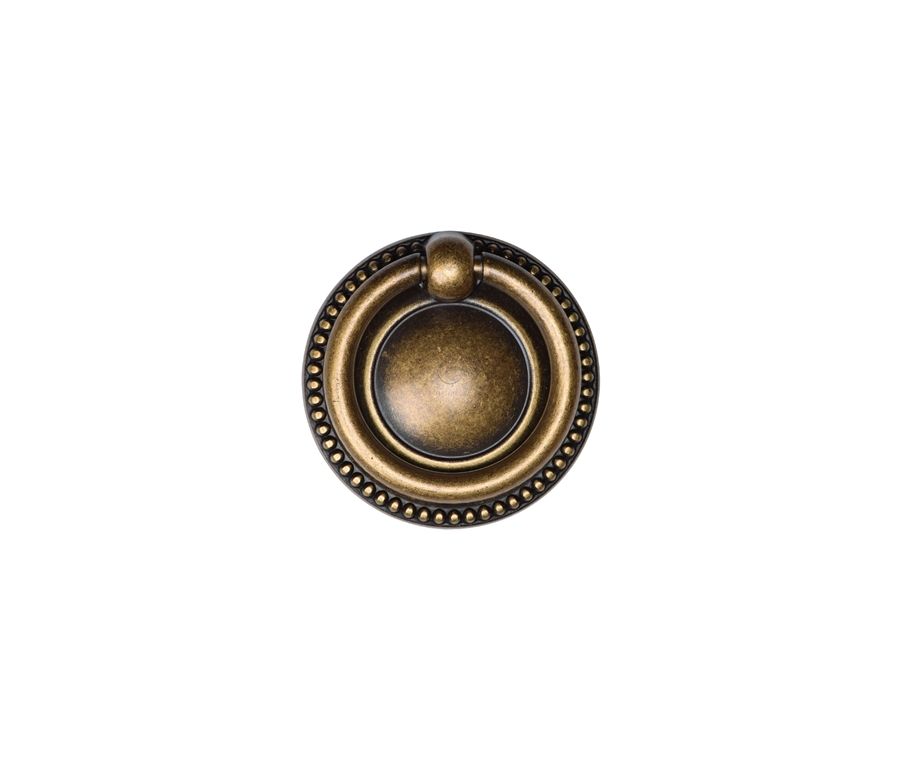 Distressed Brass 50mm Beaded Ring Pull | TK2212-050-DBS