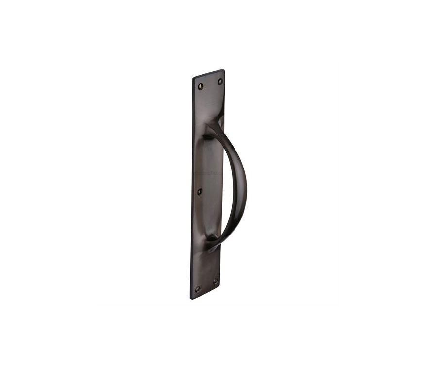 Heritage Brass Matt Bronze Door Pull Handle on Plate 195mm