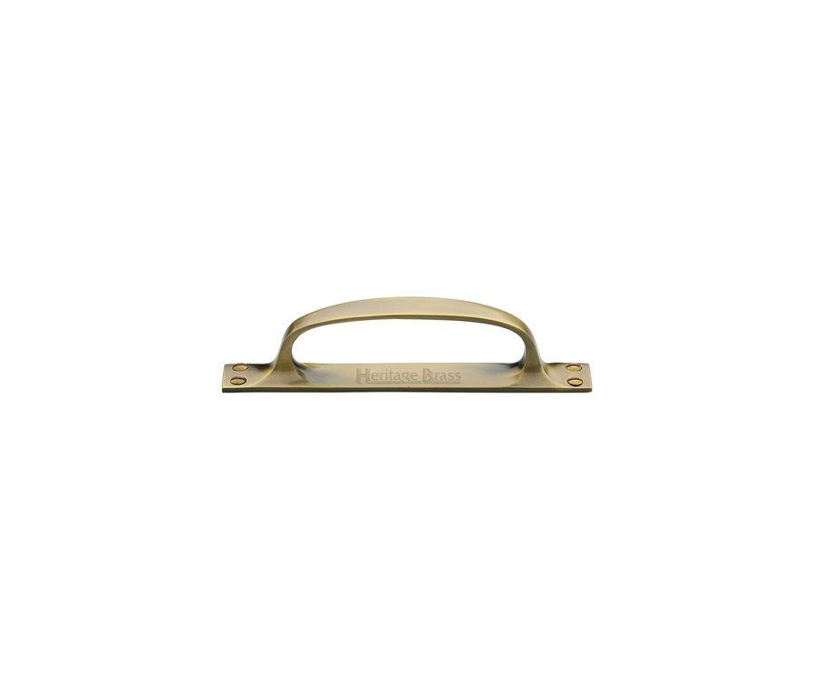 Heritage Brass Antique Brass Door Pull Handle on Plate Offset 172mm