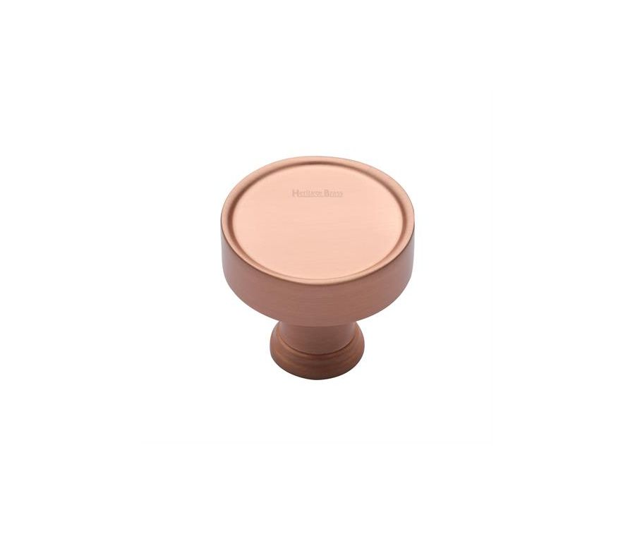 Heritage Brass Satin Rose Gold Florence Cabinet Knob 32mm