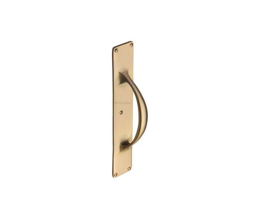 Heritage Brass Satin Brass Door Pull Handle on Plate 195mm