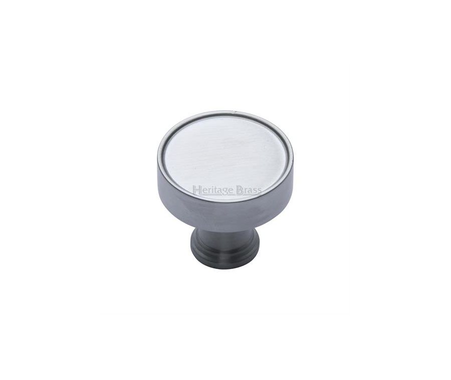 Heritage Brass Satin Chrome Florence Cabinet Knob 32mm