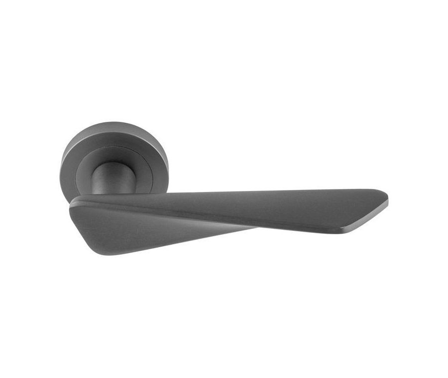 Set Manital Anthracite Intona Lever Furniture on round rose | IN5ANT