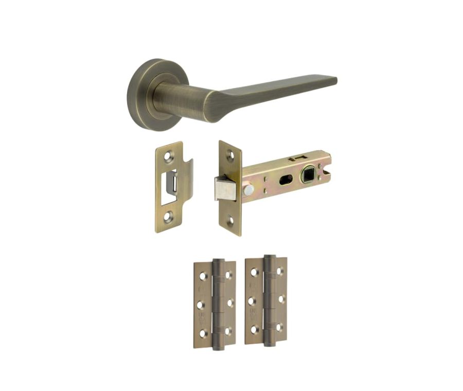 Antique Brass Belgravia Door Handle Set