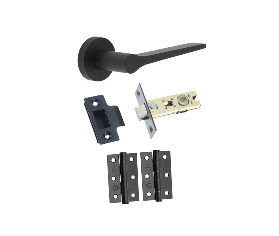Matt Black Belgravia Door Handle Set
