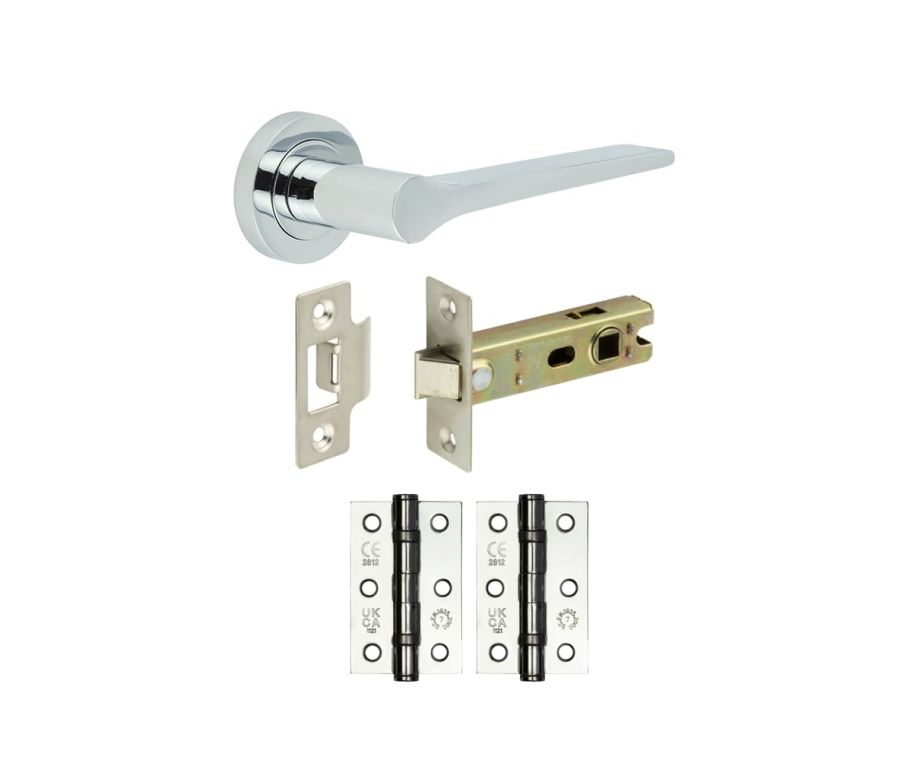 Polished Chrome Belgravia Door Handle Set