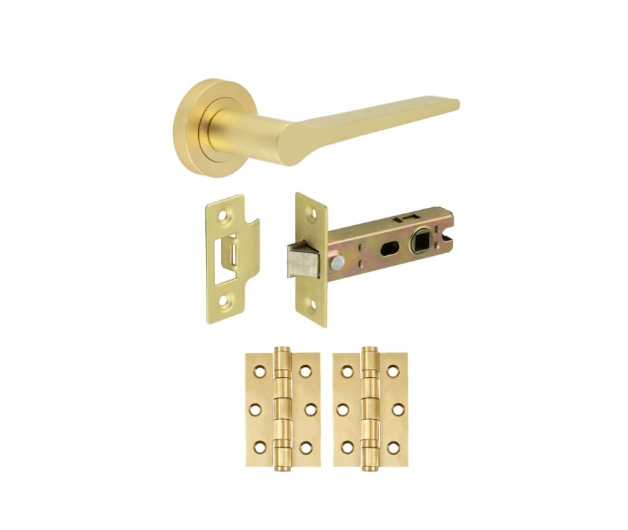 Satin Brass Belgravia Door Handle Set