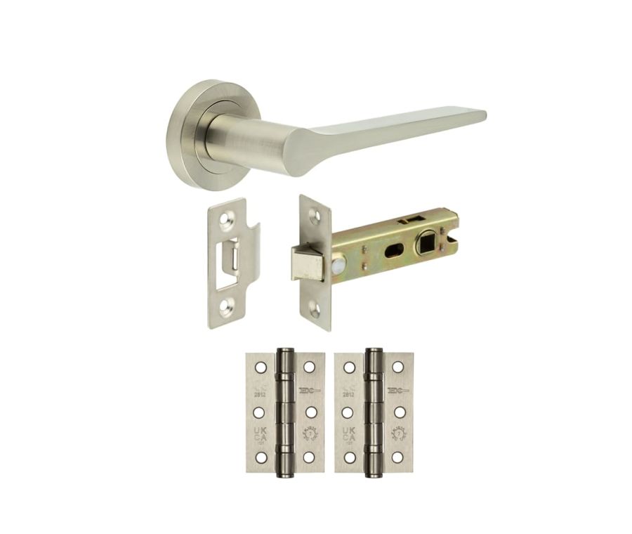 Satin Nickel Belgravia Door Handle Set