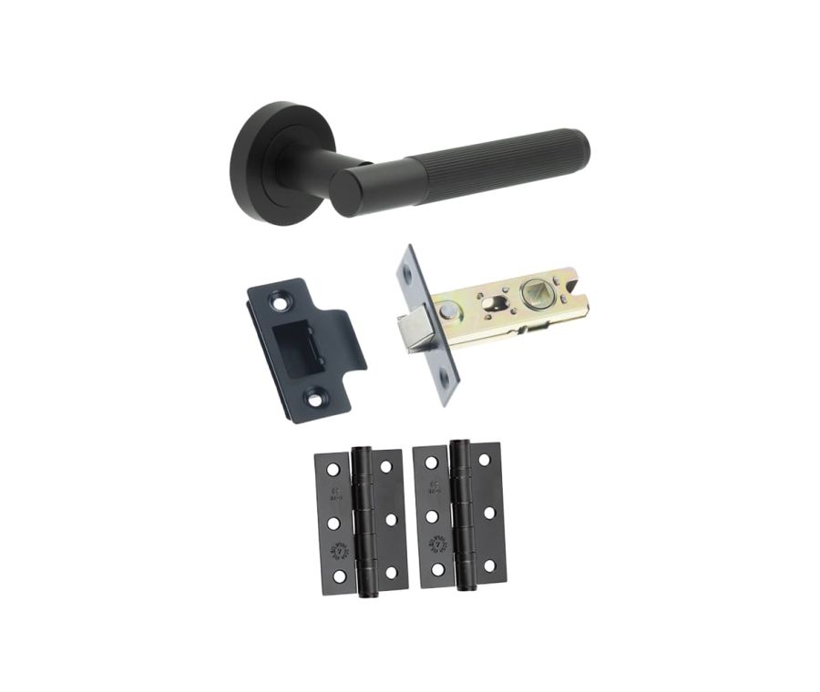 Matt Black Chelsea Door Handle Set