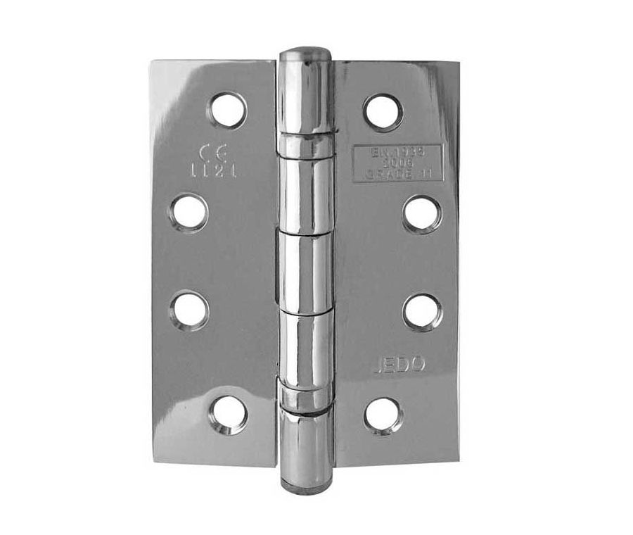 Frelan 102x76x2.7mm Polished Chrome Grade 11 steel ball bearing hinge