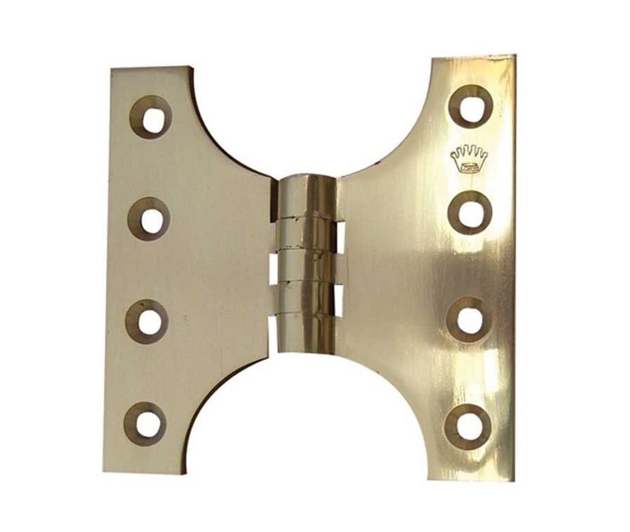 Frelan 102x151x5mm Polished Brass Crown Parliament Hinges