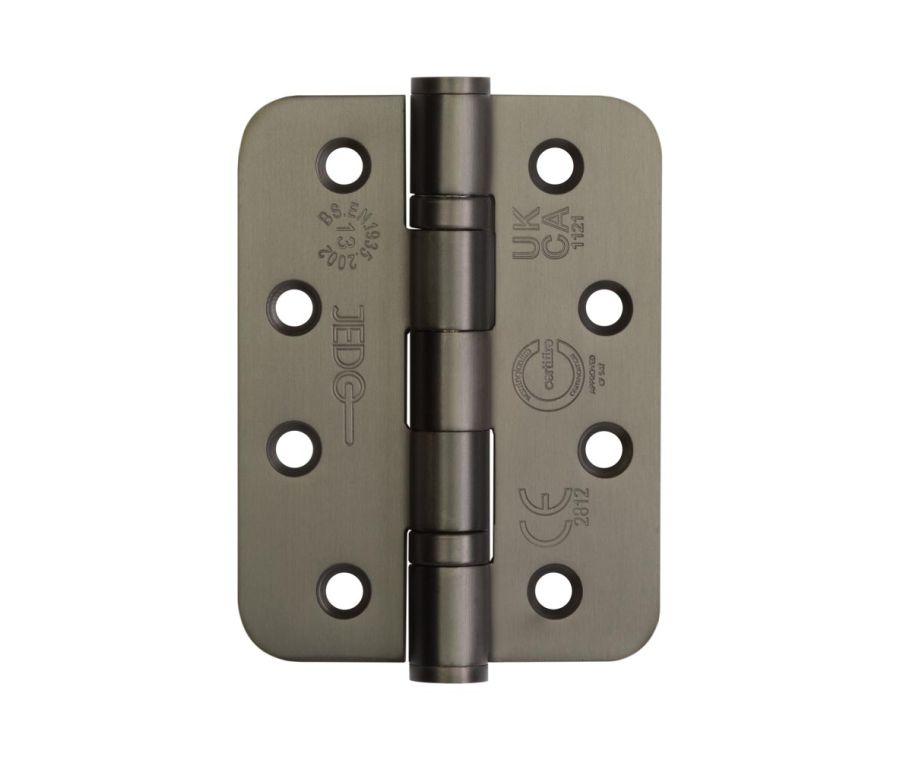 Pair Dark Bronze 102x76x3mm Grade 13 ball bearing hinge - Radius | J9500RDB