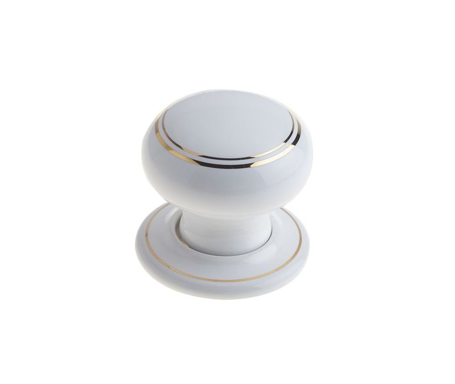 Frelan White Goldline Mortice Knob