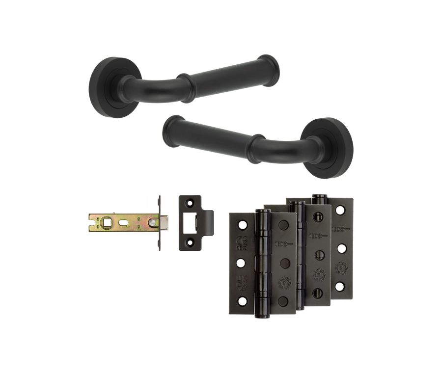 Jedo Black Classic Door Handle Pack | Internal Doors |  JE-A4B-MB